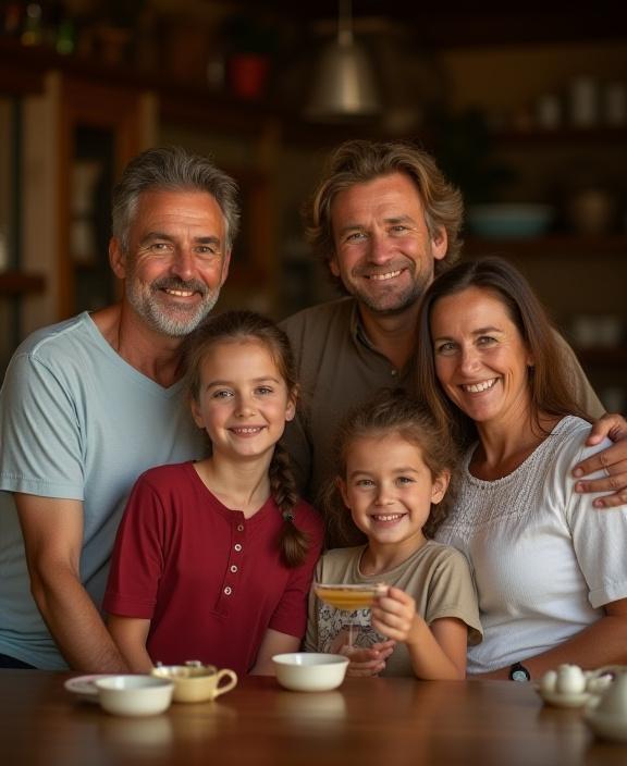 La famiglia fondatrice del ristorante Fiamme Eolie